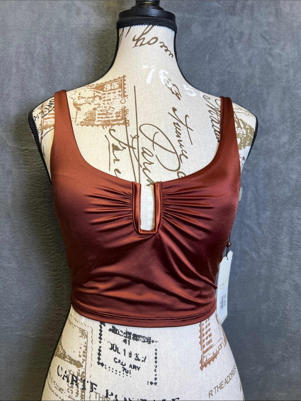 CALIA by Carrie Underwood Rust Brown Bikini Top - Swim Collection